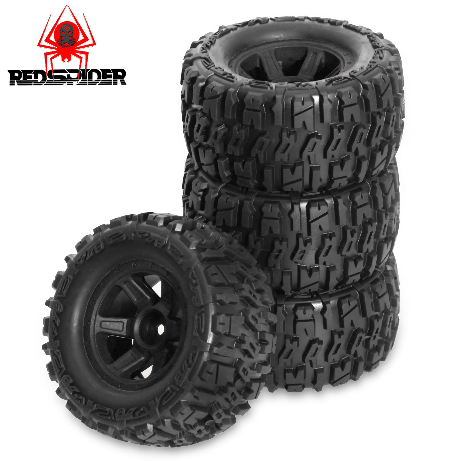 Rc Truck Monster - Opony gumowe antypoślizgowe 90 mm z