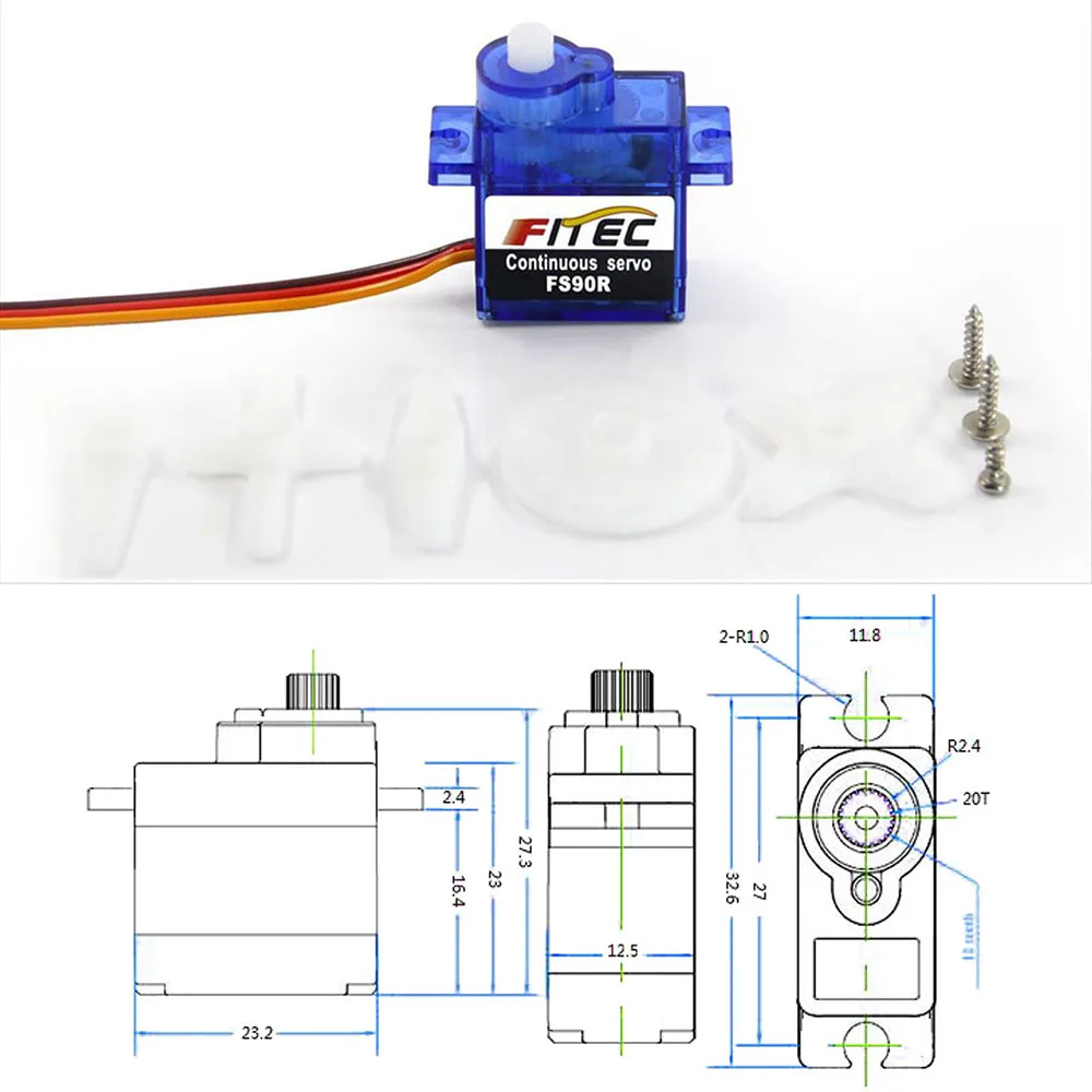 Feetech Mini FS90R Micro Servo – Rc Hobby Products recenzja i cena